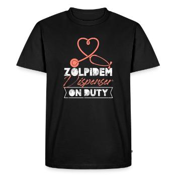Zolpidem Dispenser On Duty Mental Health Psych - Men's Premium Organic T-Shirt - black - Front - Nico (187cm)