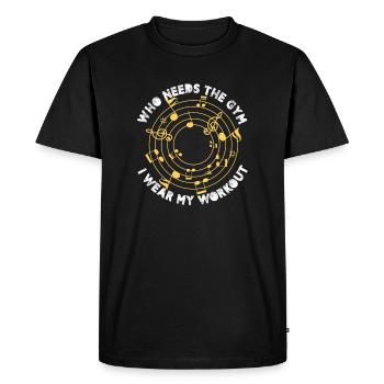 Qui a besoin de la salle de sport Je porte mon sousaphoniste d’entraînement - T-shirt Premium bio Homme - noir - Devant - Nico (187cm)