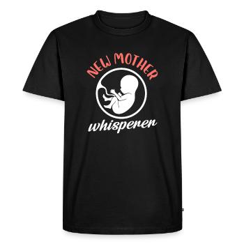 Nouvelle mère chuchotant - T-shirt Premium bio Homme - noir - Devant - Nico (187cm)