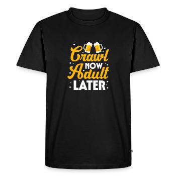 Crawl now adult later Design pour un amateur de bière - T-shirt Premium bio Homme - noir - Devant - Nico (187cm)
