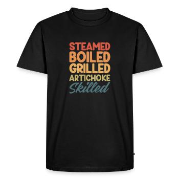 artichaut grillé bouilli à la vapeur design habile - T-shirt Premium bio Homme - noir - Devant - Nico (187cm)