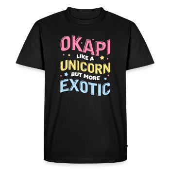 okapi like a unicorn but more exotic design - Men's Premium Organic T-Shirt - black - Front - Nico (187cm)