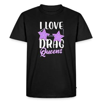 I love drag queens Design pour un fan de drag queen - T-shirt Premium bio Homme - noir - Devant - Nico (187cm)