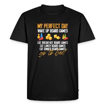 ma journée parfaite réveil jeux de société Design - T-shirt Premium bio Homme - noir - Devant - Nico (187cm)