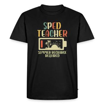 sped teacher summer recharge required Design - Men's Premium Organic T-Shirt - black - Front - Nico (187cm)