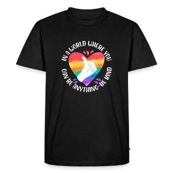 dans un monde où l’on peut être bienveillant Design - T-shirt Premium bio Homme - noir - Devant - Nico (187cm)