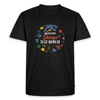 Brainstorming Design Test Répéter l’éducation spéciale - T-shirt Premium bio Homme - noir - Devant - Nico (187cm)