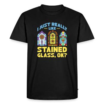 J’aime vraiment les vitraux d’accord - T-shirt Premium bio Homme - noir - Devant - Nico (187cm)