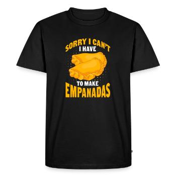 Désolé, je ne peux pas, je dois faire des empanadas - T-shirt Premium bio Homme - noir - Devant - Nico (187cm)