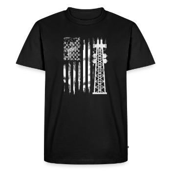 Patriotic Tower Climber Transmission Service - Men's Premium Organic T-Shirt - black - Front - Nico (187cm)