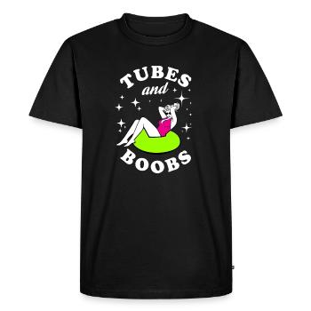 tubes et seins Design pour un fan de blagues sur tube - T-shirt Premium bio Homme - noir - Devant - Nico (187cm)