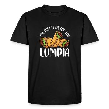 Im just here for the lumpia Design - Men's Premium Organic T-Shirt - black - Front - Nico (187cm)