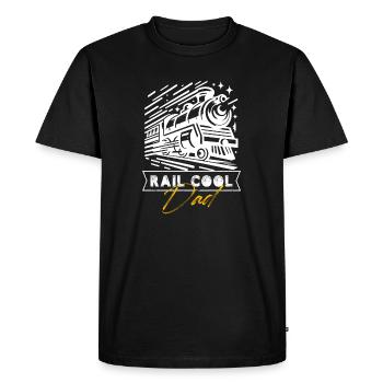 rail cool dad Design pour un modèle de chemin de fer - T-shirt Premium bio Homme - noir - Devant - Nico (187cm)