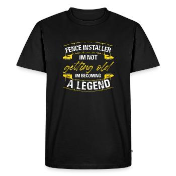 installateur de clôture Je ne vieillis pas Design - T-shirt Premium bio Homme - noir - Devant - Nico (187cm)
