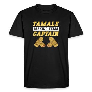 Tamale Making Team Capitaine Tamales mexicains - T-shirt Premium bio Homme - noir - Devant - Nico (187cm)