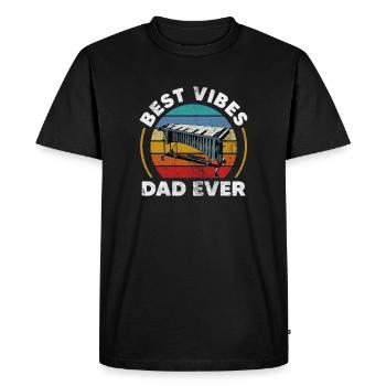 Best Vibes Dad Ever Jazz Musician Vibraphone - Men's Premium Organic T-Shirt - black - Front - Nico (187cm)