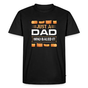 Juste un papa qui l’a mis en balles Élevage de balles de foin - T-shirt Premium bio Homme - noir - Devant - Nico (187cm)