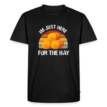 Je suis juste ici pour l’élevage de balles de paille de foin - T-shirt Premium bio Homme - noir - Devant - Nico (187cm)