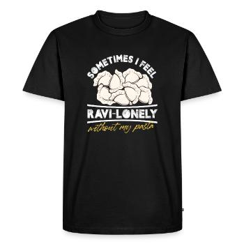 Parfois, je me sens ravi-lown sans mes pâtes - T-shirt Premium bio Homme - noir - Devant - Nico (187cm)
