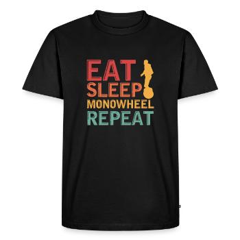 eat sleep monowheel repeat Design for a fan of - Men's Premium Organic T-Shirt - black - Front - Nico (187cm)