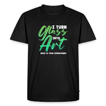 I Turn Glass Into Art Stained Glass Artist - Men's Premium Organic T-Shirt - black - Front - Nico (187cm)