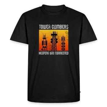 Tower Climbers Keeping You Connected Cell Mast - Men's Premium Organic T-Shirt - black - Front - Nico (187cm)