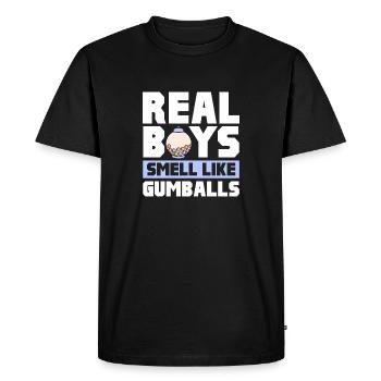 De vrais garçons sentent comme des boules de gomme Chewing Gum rétro - T-shirt Premium bio Homme - noir - Devant - Nico (187cm)