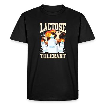Intolérance alimentaire au lait tolérant au lactose - T-shirt Premium bio Homme - noir - Devant - Nico (187cm)