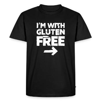 I'm With Glutes Free Nutrition Intolerance Food - Men's Premium Organic T-Shirt - black - Front - Nico (187cm)