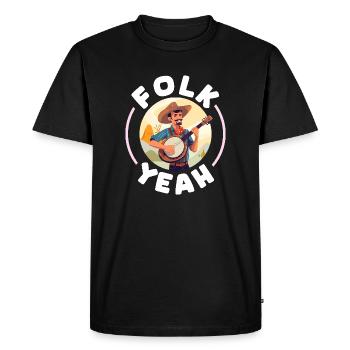 Folk Musique folklorique américaine Joueur de banjo - T-shirt Premium bio Homme - noir - Devant - Nico (187cm)