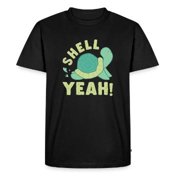 Coquillage Tortue de mer Tortue marine - T-shirt Premium bio Homme - noir - Devant - Nico (187cm)