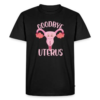 Goodbye Uterus Hysterectomy Surgical Menopause - Men's Premium Organic T-Shirt - black - Front - Nico (187cm)