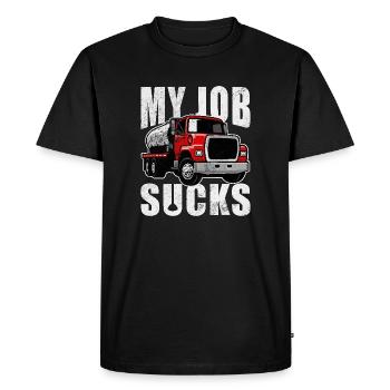 Mon boulot craint Conducteur de camion-citerne Septic - T-shirt Premium bio Homme - noir - Devant - Nico (187cm)