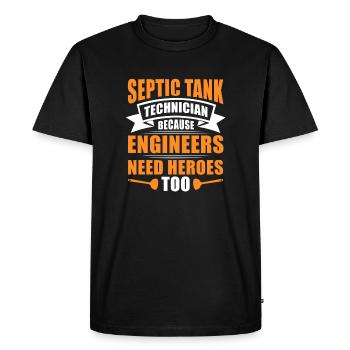 Technicien de fosse septique parce que les ingénieurs ont besoin - T-shirt Premium bio Homme - noir - Devant - Nico (187cm)