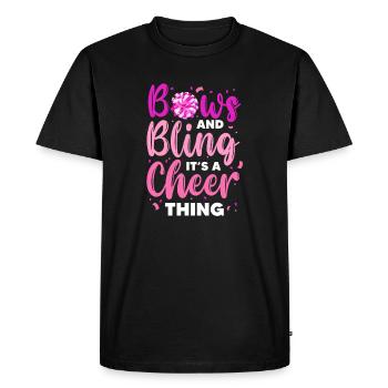 Arcs et bling C’est un truc de cheerleading - T-shirt Premium bio Homme - noir - Devant - Nico (187cm)