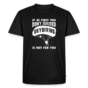 Si au début vous ne réussissez pas, le parachutisme n’est pas pour - T-shirt Premium bio Homme - noir - Devant - Nico (187cm)
