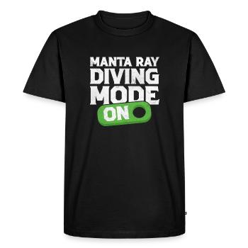 Manta Ray Diving Mode On Scube Diver Pacific Rays - Men's Premium Organic T-Shirt - black - Front - Nico (187cm)
