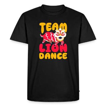 Danse du Lion en équipe Célébration lunaire du Nouvel An chinois - T-shirt Premium bio Homme - noir - Devant - Nico (187cm)