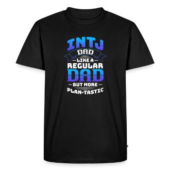 Papa INTJ comme un papa ordinaire mais plus planificateur - T-shirt Premium bio Homme - noir - Devant - Nico (187cm)