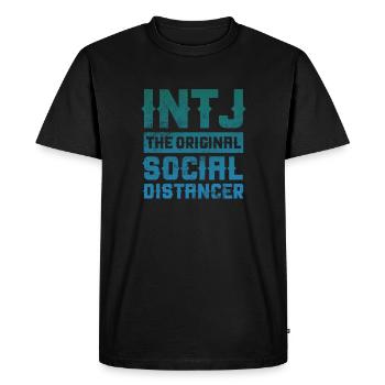 INTJ : Le distanciateur social original - T-shirt Premium bio Homme - noir - Devant - Nico (187cm)