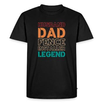 Mari papa installateur de clôture Legend - T-shirt Premium bio Homme - noir - Devant - Nico (187cm)