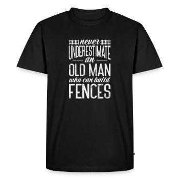 Ne sous-estimez jamais un vieil homme qui sait construire - T-shirt Premium bio Homme - noir - Devant - Nico (187cm)