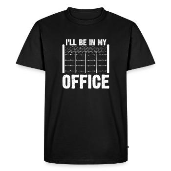 Je serai dans mon bureau Construction Clôture latérale - T-shirt Premium bio Homme - noir - Devant - Nico (187cm)