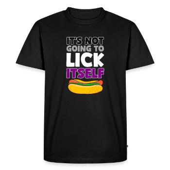 Ist not going to lick itself Design for a - Men's Premium Organic T-Shirt - black - Front - Nico (187cm)