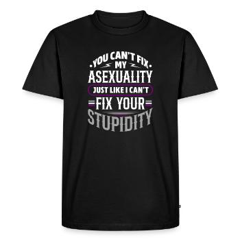 You cant fix my asexuality Design for a asexual - Men's Premium Organic T-Shirt - black - Front - Nico (187cm)