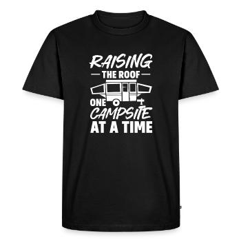 relever le toit un camping à la fois Design - T-shirt Premium bio Homme - noir - Devant - Nico (187cm)