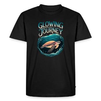 Voyage lumineux tortue design - T-shirt Premium bio Homme - noir - Devant - Nico (187cm)