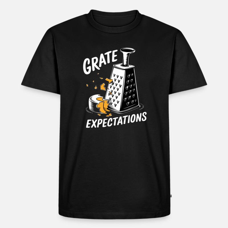 Grate Expectations Pun Design - Männer Premium Bio T-Shirt - Schwarz