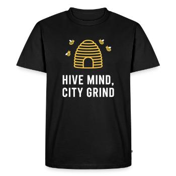 Hive Mind City Grind Design - T-shirt Premium bio Homme - noir - Devant - Nico (187cm)