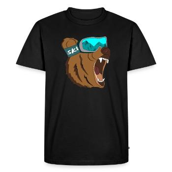 Ski Bear Rider Skier Ours De Neige Cadeau De Type Cool - T-shirt Premium bio Homme - noir - Devant - Nico (187cm)